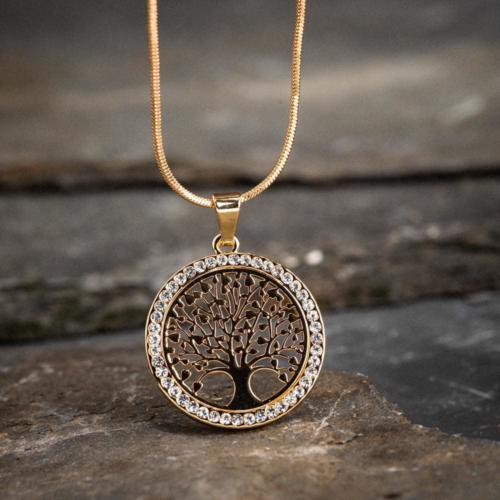 Tree of Life / Yggdrasil Ladies Pendant With Cubic Zirconia-Viking Necklace-Norse Spirit