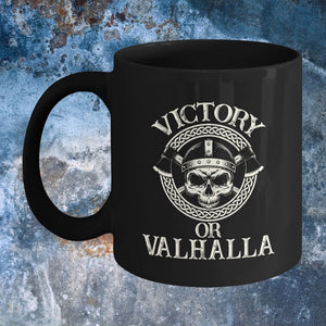 Victory or Valhalla Black Mug-Mug-Norse Spirit