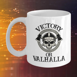 Victory or Valhalla White Mug-Mug-Norse Spirit