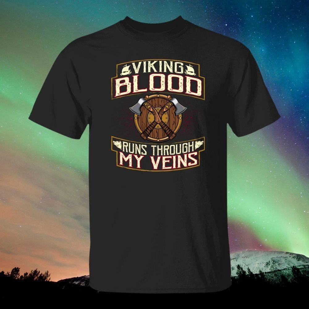 Viking Blood Black T-Shirt-Viking T-Shirt-Norse Spirit