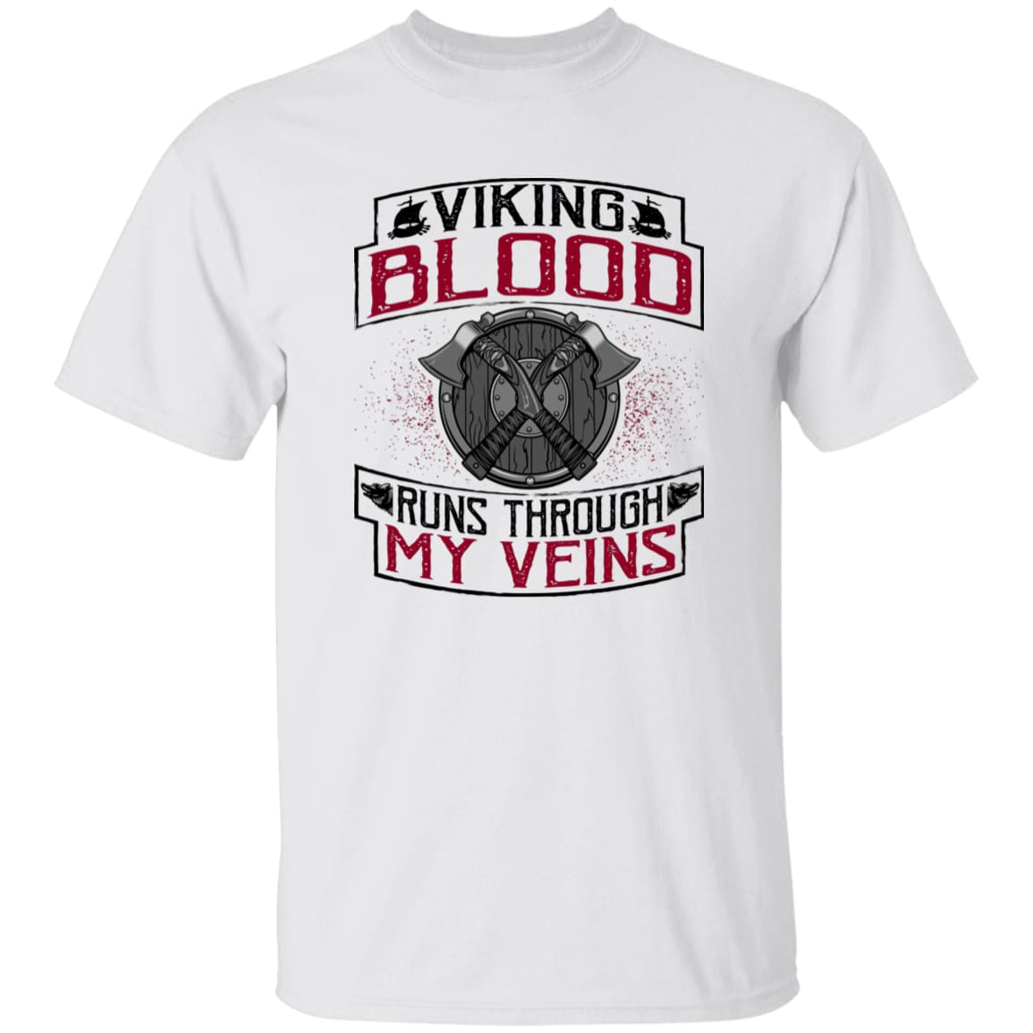 Viking Blood White T-Shirt-T-Shirts-Norse Spirit