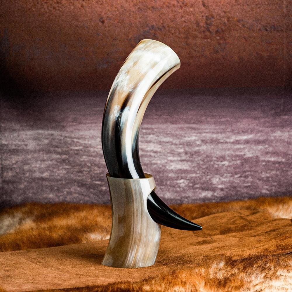 Viking Drinking Horn With Stand-Viking Drinking Horns and Mugs-Norse Spirit