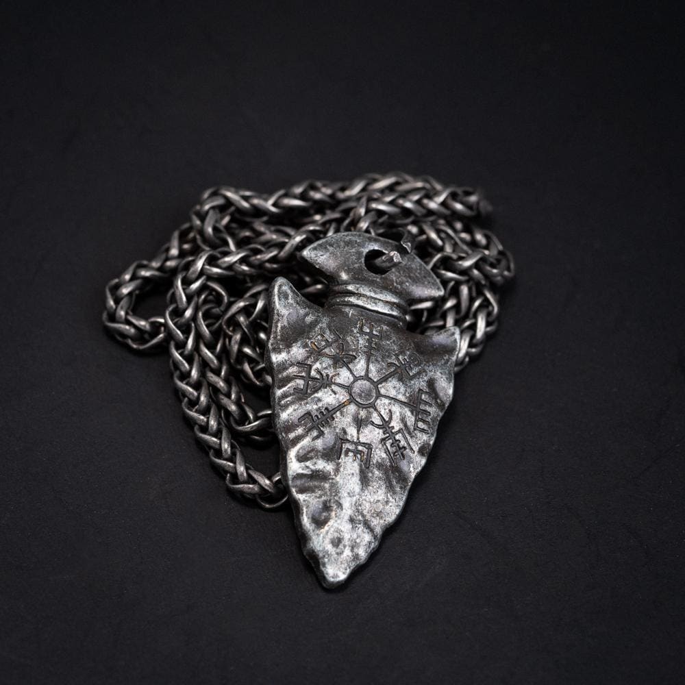 Viking Spear Head Pendant with Vegvisir-Viking Jewelry-Norse Spirit