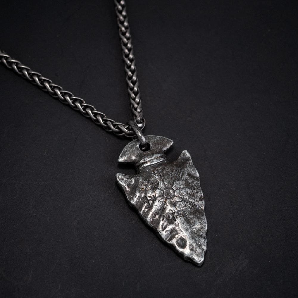 Viking Spear Head Pendant with Vegvisir-Viking Jewelry-Norse Spirit