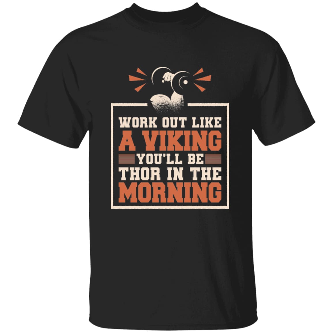 Work Out Like A Viking Black T-Shirt-T-Shirts-Norse Spirit