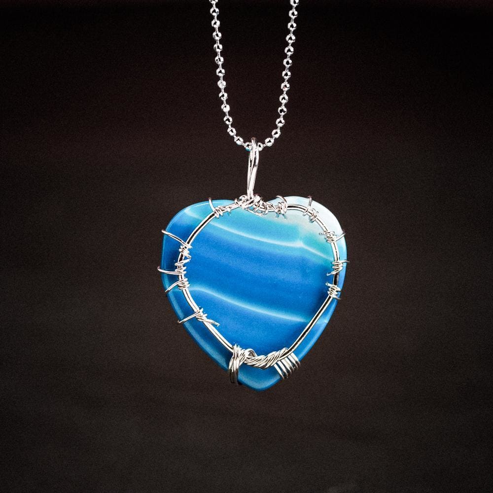 Yggdrasil / Tree of Life Heart Shaped Necklace on Semi-Precious Stone-Viking Necklace-Norse Spirit