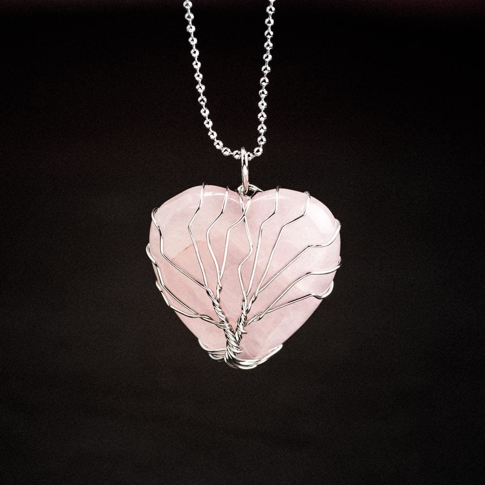 Yggdrasil / Tree of Life Heart Shaped Necklace on Semi-Precious Stone-Viking Necklace-Norse Spirit