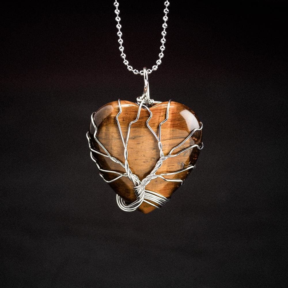 Heart shaped tree on sale of life necklace