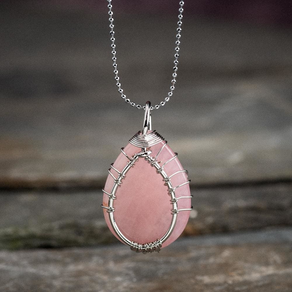 Yggdrasil / Tree of Life Necklace on Teardrop Semi-Precious Stone-Viking Necklace-Norse Spirit