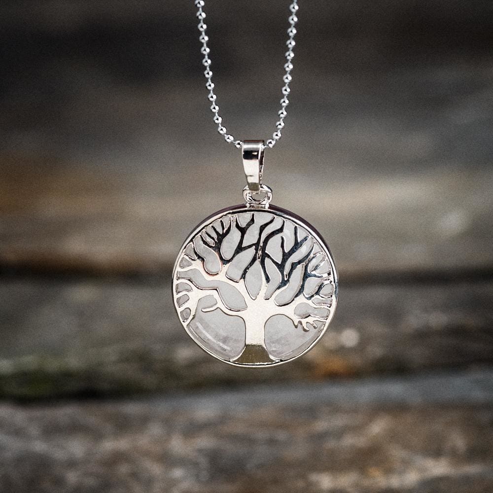 Yggdrasil / Tree of Life Round Necklace on Semi-Precious Stone-Viking Necklace-Norse Spirit
